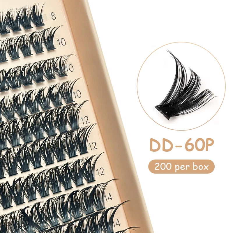 DIYDAY 20P/30P/40P/50P/60P/80P Lash Extension Cluster DIY Glue-free False Lash Clusters home DIY beauty tool eyelash