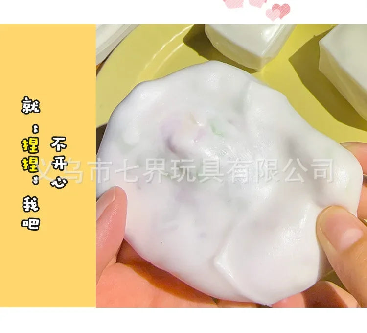 tofu shaped squishy beads, self-made crunchy stress relief squishy toys satisfying sound effects for filling building blocks