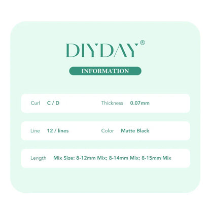 DIYDAY U Style 3D 4D 5D 6D Eyelash Extension Handmade U-shaped Premade Volume Lashes BASF PBT Fiber Nartural Mink False Eyelash