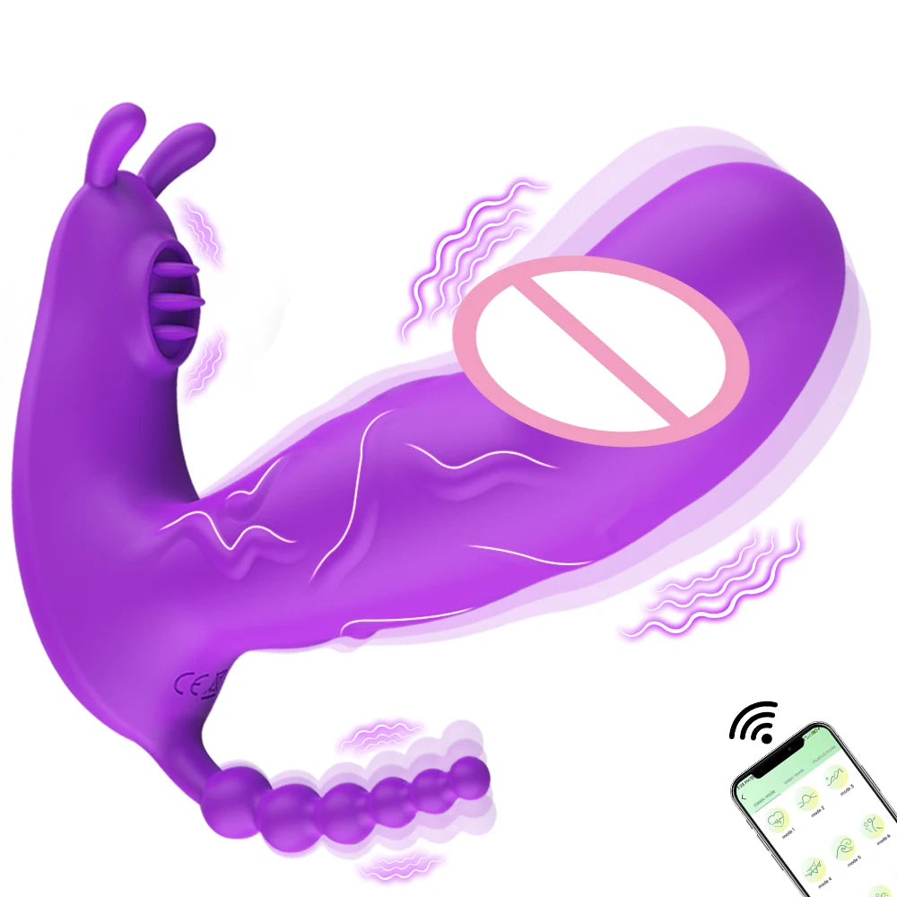 3 in 1 Wearable Dildo Vibrator  App Control Clitoris Stimulator Massager  Anal Plug Sex Machine  for Women Couples Adults 18