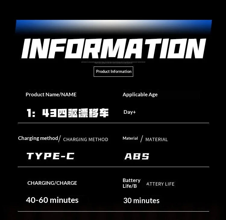 1:43 Mini RC Drift Car 2.4G High Speed Remote Control Racing Car Model Desktop Toy For Boys