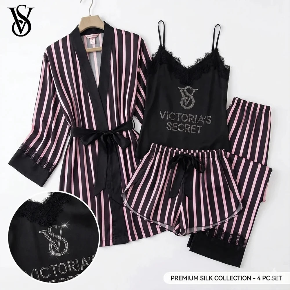 Women's Lace-Trim Sleepwear Set