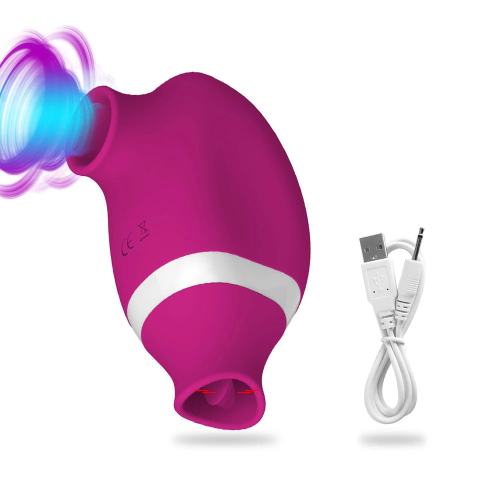 2 in 1 Tongue Licking Clit Sucker Vibrator Female for Women G-Spot Sucking Double Stimulation Nipples Massagers Sex Toy Adult