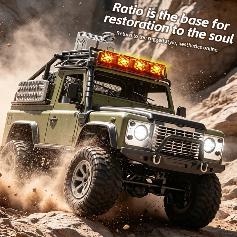 KF90 1:12 2.4G RC Car With Lights 4WD 60Mins Remote Control Climbing Car Off-Road Vehicle RTR High Speed Drift Model Toy for Kid