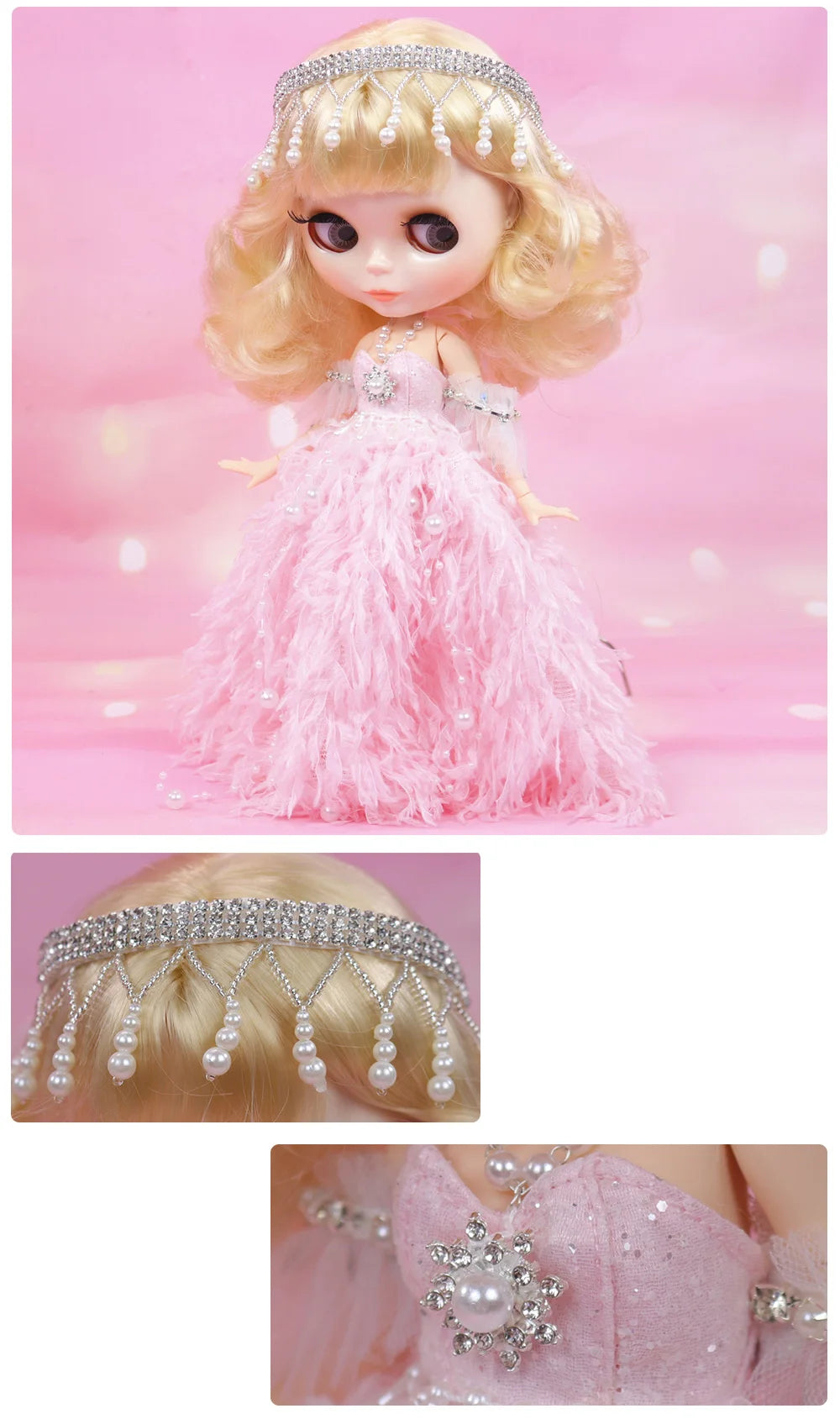 ICY DBS Blyth Doll 1/6 Clothing Joint Body Princess Dress Casual Clothing Toy Gift