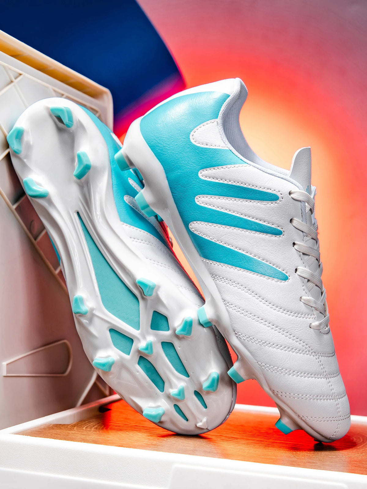 Durable Youth Football Boots PU Woven Upper TPU AG FG Studs Breathable Anti-Slip Wear-Resistant Sports Footwear