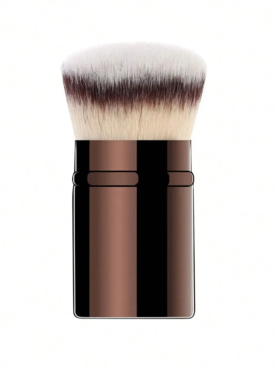 1pc Professional Face Retractable Makeup Brush,Blush Brush Foundation Brush Loose Powder Brush Synthetic Hair Ultra-Soft Doundat