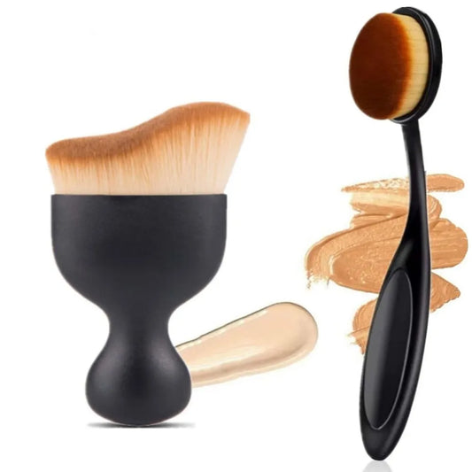 2-Piece Oval Foundation Makeup Brush Set