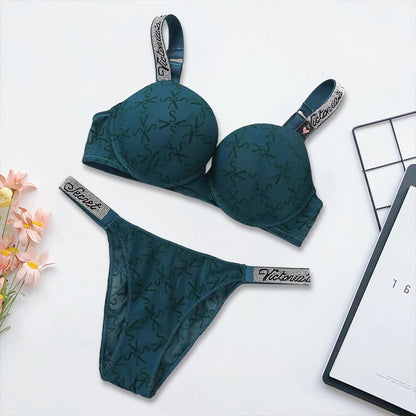 Victoria's Secret Women's New Sexy Lingerie Sporty Classic Padded Adjustable Push Up Lingerie Underwear Set Bras and Panty Set