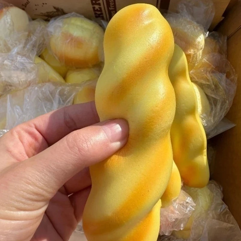 Wet Soft Twisted Dough Sensory Fidgets Toys Squishy Simulated Bread Squeeze Toy for Adults Hand Exercise Squeeze Gifts