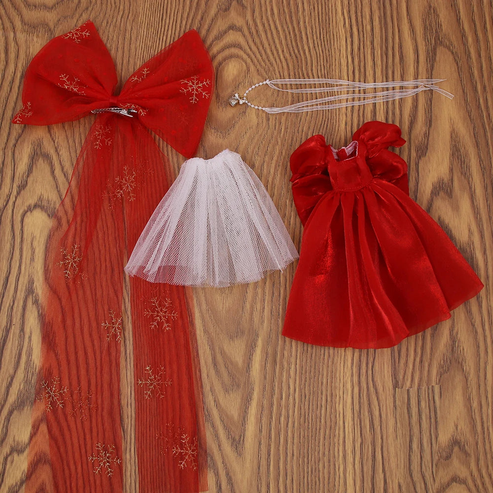 ICY DBS Blyth doll 1/6 bjd bow hair clip dress wedding dress set girls toys sd