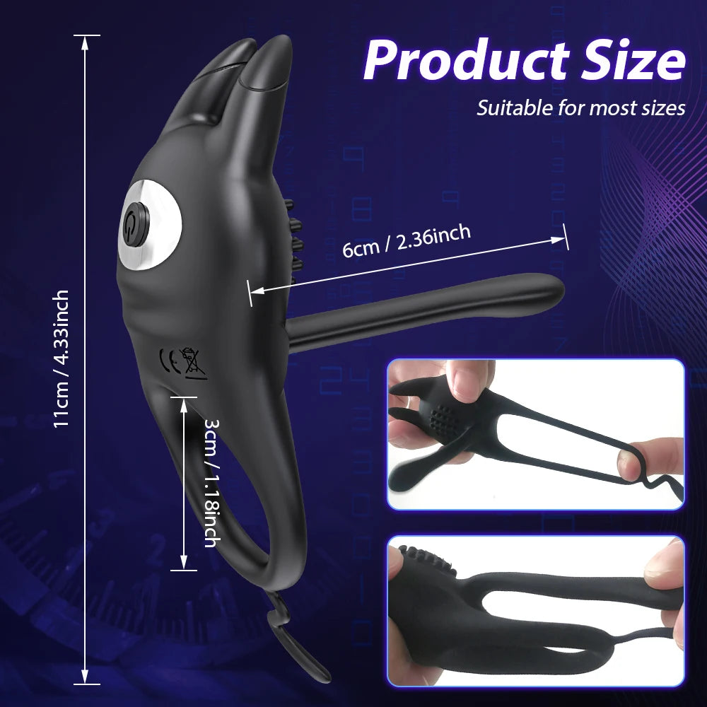 Vibrating Cock Ring, Penis Ring Vibrator Penis Sleeve Extender for Clit G Spot Stimulation, Couples Adult Sex Toys for Men Women