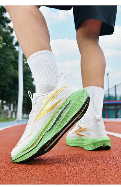 Men's Running Shoes Jogging Cushioning Mesh Outdoor Couple Trainer Race Breathable Sneakers Non-Slip Carbon Board Off-road Shoes