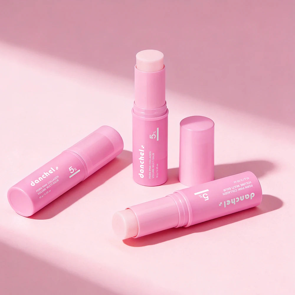 PDRN Pink Collagen Volumer Multi Balm Deep Hydration Plump Smooth Radiant Multi Collagen Stick for Cheeks Eyes Lips Neck Skincare