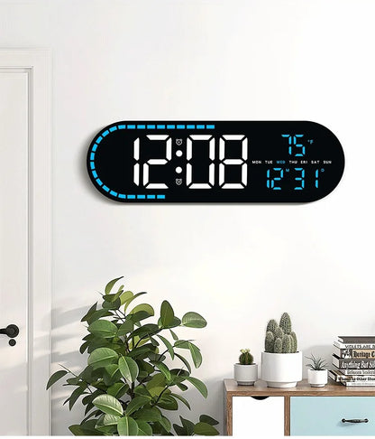 Large Digital Wall Clock Temperature and Date Week Display Electronic LED Table Alarm Clocks Brightness Adjustable 12/24H Format