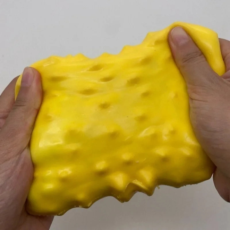 Crunchy Durian Building Block Handmade Squeeze Ball Fruits Stress Ball Popping Sound Squishy Toy Decompression Fidget Vent Toy