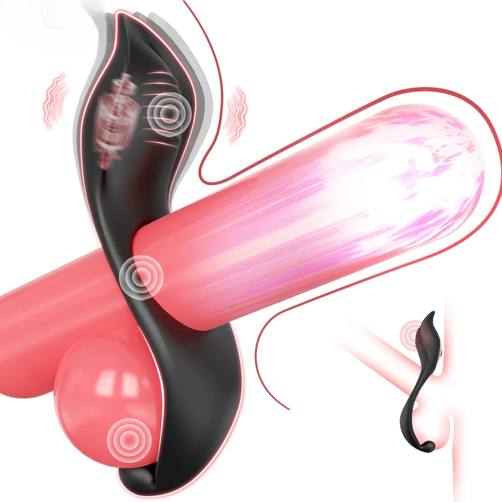 Vibrating Cock Ring Penis Ring for Men Ejaculation Delay Penis Glans Vibrator Clit Stimulator Adult Goods Sex Toy for Couples