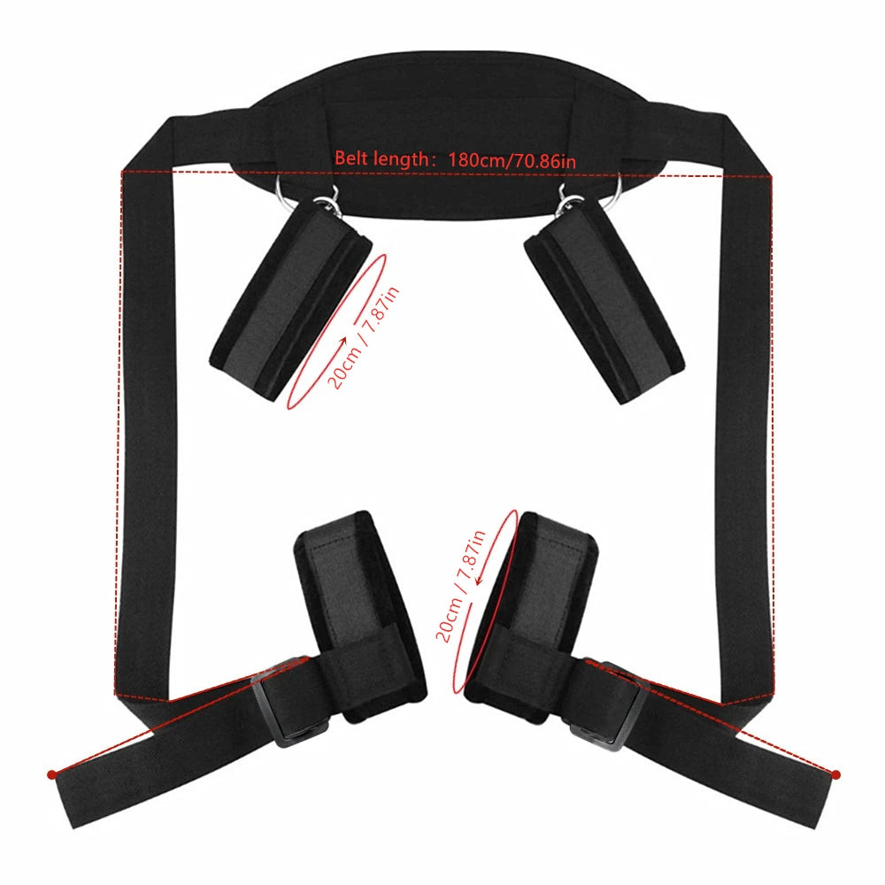 Erotic Adult Games Sex Toys For Couples Open Leg BDSM Bondage Restraints Nylon Chastity Ankle Handcuffs Kit Sex Shop