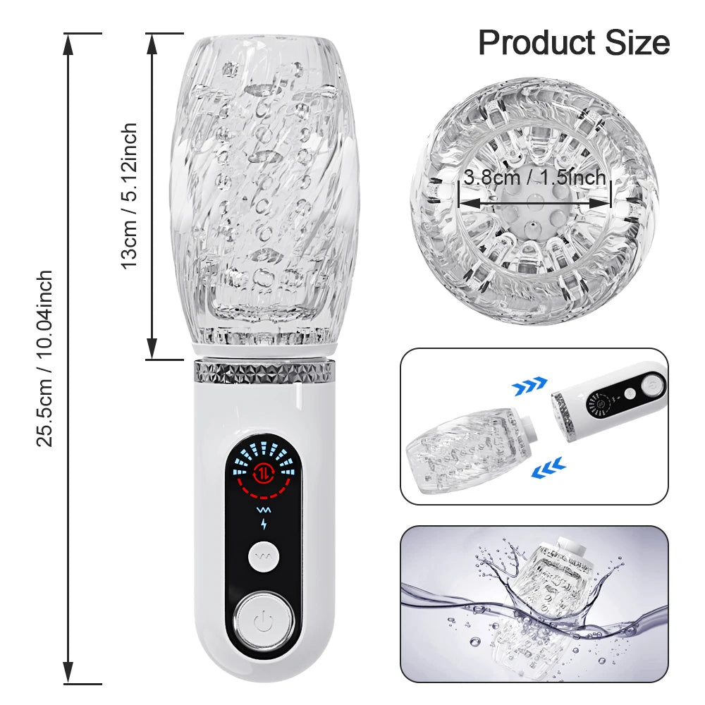 Typhoon- Automatic Male Masturbator Telescopic Rotation Vibrating Vagina Masturbation Cup Sex Toys for Men Goods for Adults