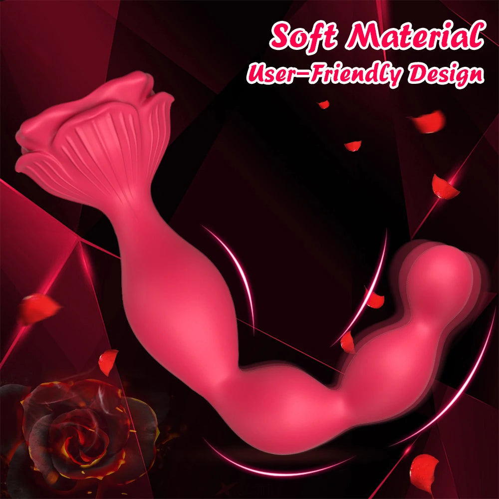Vibrating Anal Beads Butt Plug, 7.8 Inch Anal Toys Sex Toy with 9 Modes, Vibrator Prostate Massager Adult Sex Toys for Women Men