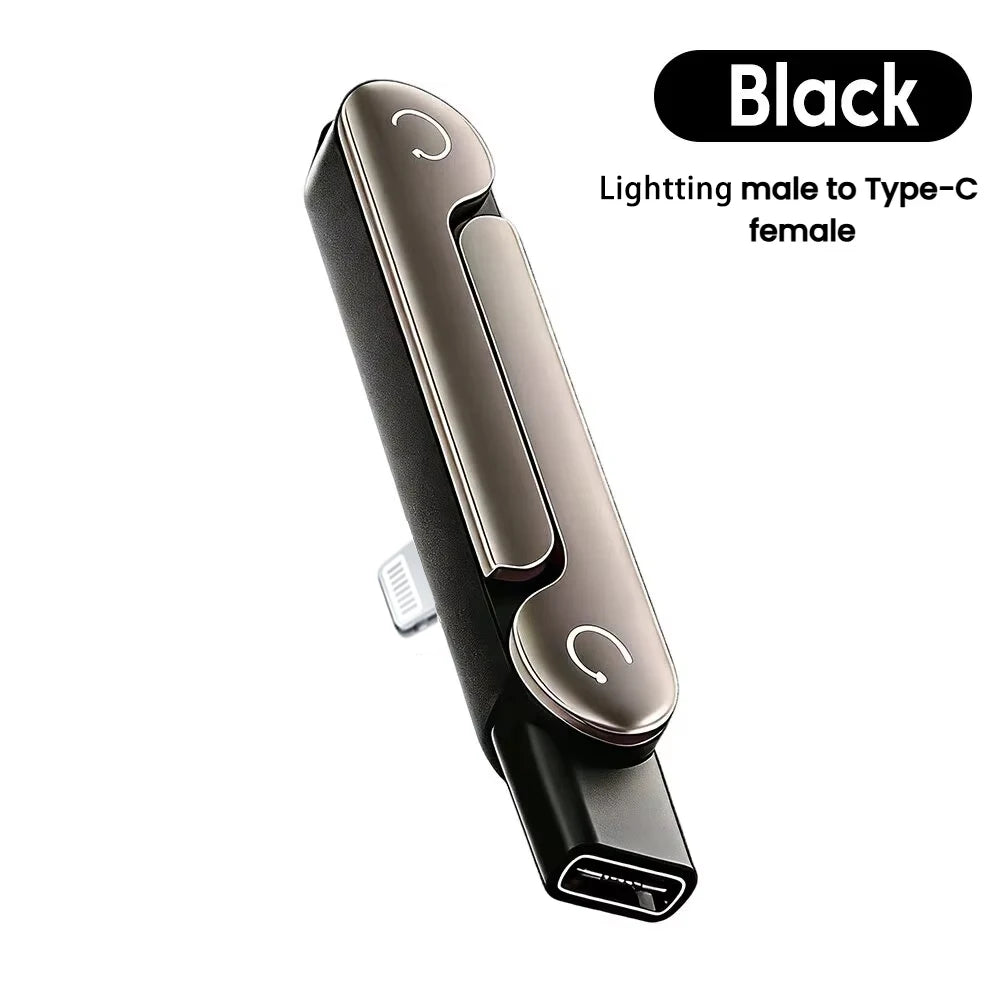 240W USB Type-C Lightning Built-in Stand Adapter Multi-function Foldable Converter for Phone