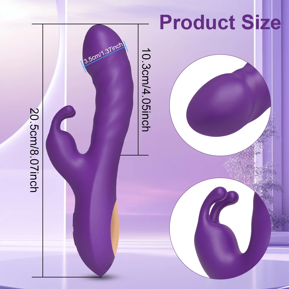 G Spot Rabbit Vibrator Dildo for Women Nipple Clitoris Stimulator Massager Adults Masturbator Female Sex Toy for Adults 18
