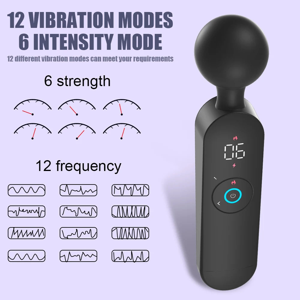 AV Vibrator Smart Heating Magic Wand Digital Display G-Spot Clitoris Stimulator Sex Toys for Women Female Masturbator