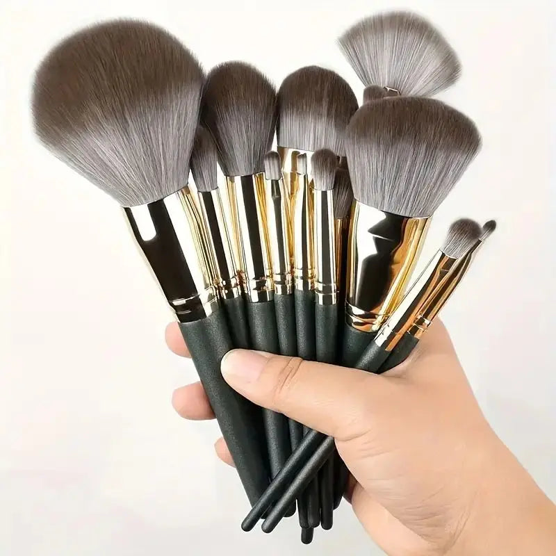 Professional Makeup Brush Set with Sponge & Storage Options