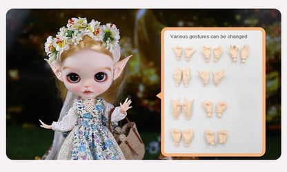 ICY DBS Blyth 1/6 Doll Hand Painted Set Forest Fairytale Frosted Face Doll SD BJD