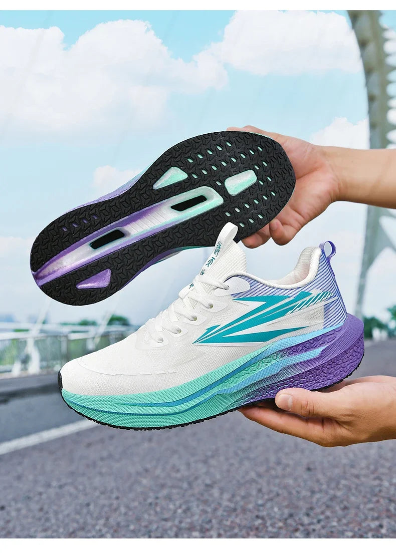 Men's Running Shoes Jogging Cushioning Mesh Outdoor Couple Trainer Race Breathable Sneakers Non-Slip Carbon Board Off-road Shoes