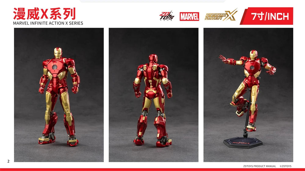 Marvel ZD Toys Iron Man Figure MK3 MK4 MK85 MK42 MK18 MK19 Spider-Man PS4 Iron Spider Action Figure Collections Gift