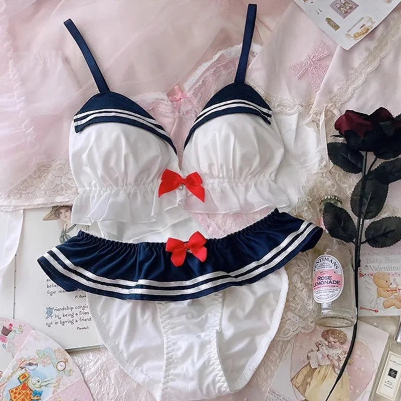 Women's Wireless Triangle-Cup Bra Set