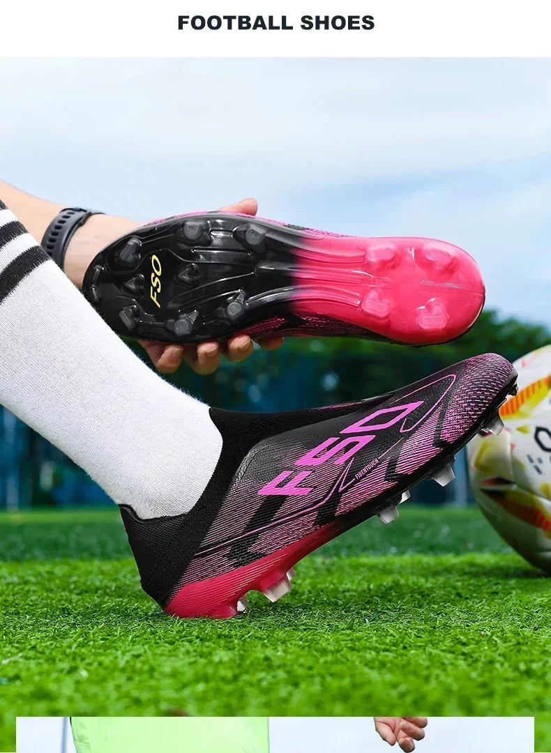 New Men Football Boots Sneakers High-quality Non-Slip Boys Cleats Hot-selling Soccer Shoes Grass Outdoor Match High-top Light