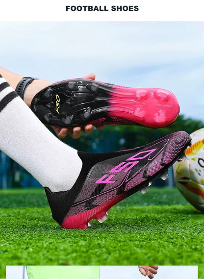 New Men Football Boots Sneakers High-quality Non-Slip Boys Cleats Hot-selling Soccer Shoes Grass Outdoor Match High-top Light