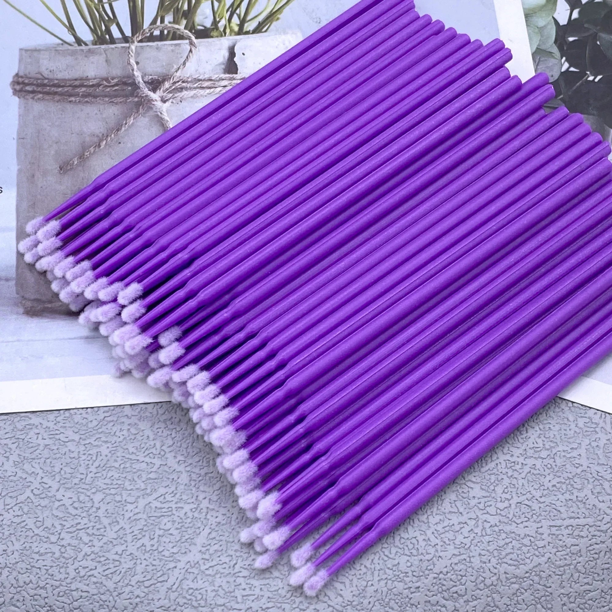 100/500pcs Eyelash Cleaning Brush Lash Extension Micro Cotton Swab Individual Eyelashes Microbrush Beauty Makeup Clean Remover
