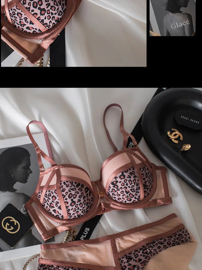 Women's Leopard Print Bra Set