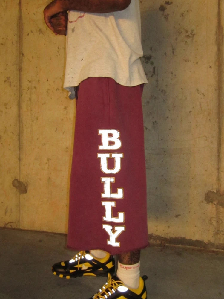 Y2K Maroon Reflective Baggy Shorts