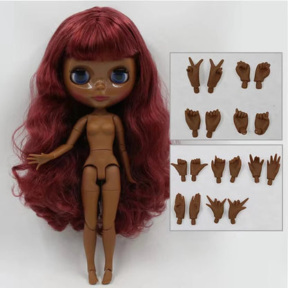 ICY DBS Blyth Doll Toy blyth doll joint body super black skin bjd 30cm doll for DIY custom doll anime girls