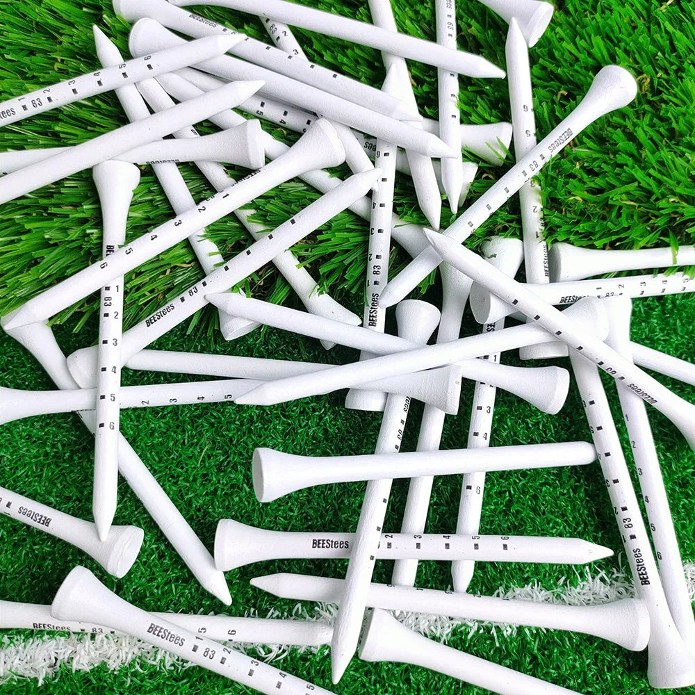 50pcs Golf Tees Durable Wooden Seats Stabilizes Ball On The Course to Maintain a Perfect Tee Level Improve Accuracy D7