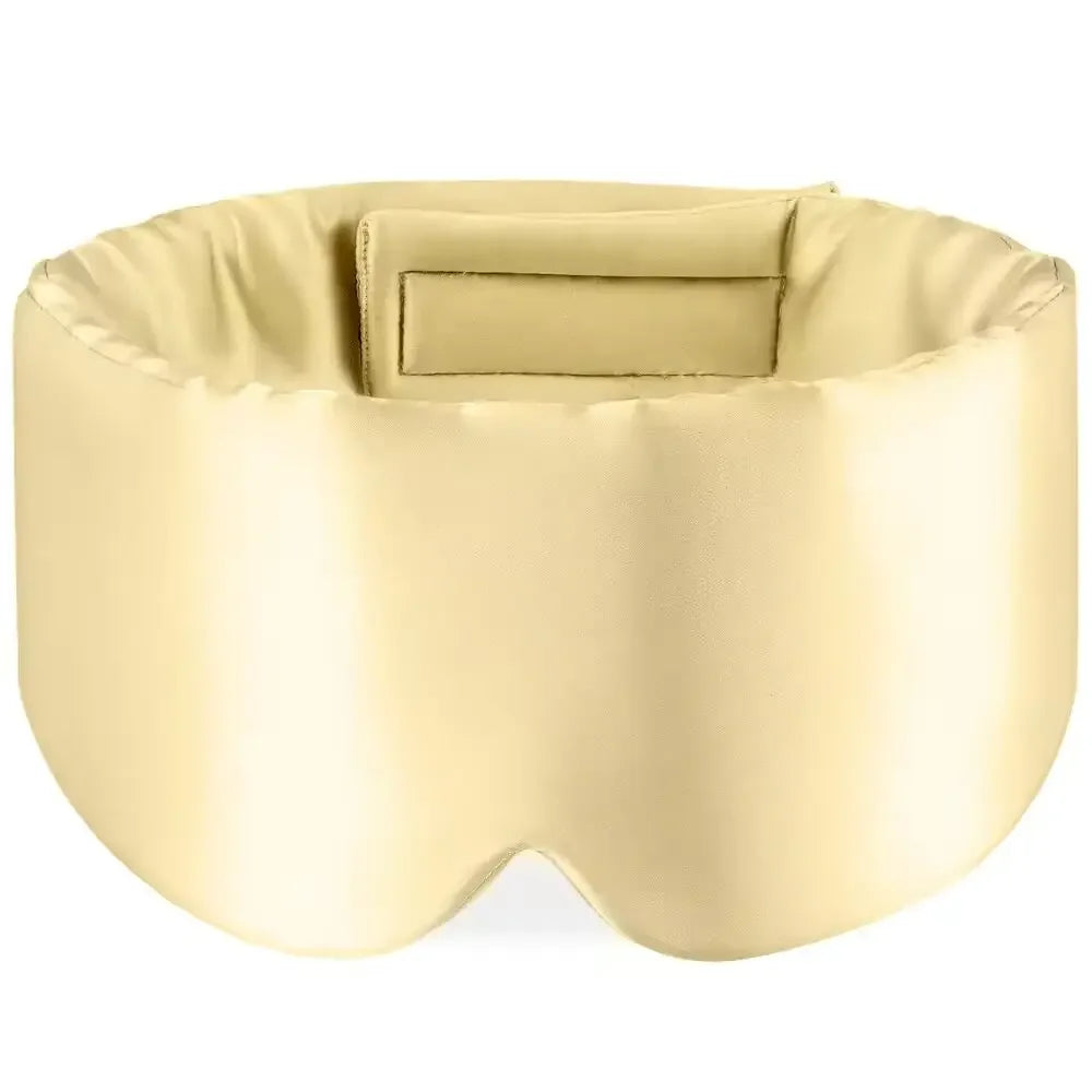 Silk Sleep Mask Soft Pressureless Sleeping Mask 100% Mulberry Silk for Eye Skin Anti Wrinkles Adjustable Wide Velcro Ear Cover