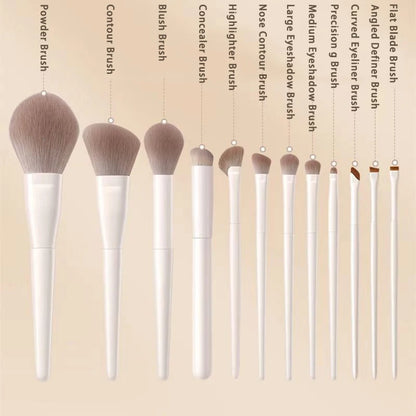 12PCS Makeup Brush Set Foundation Concealer Powder Eyeshadow Blush Brush Kabuki Blending Cosmetic Beauty Tool for Face