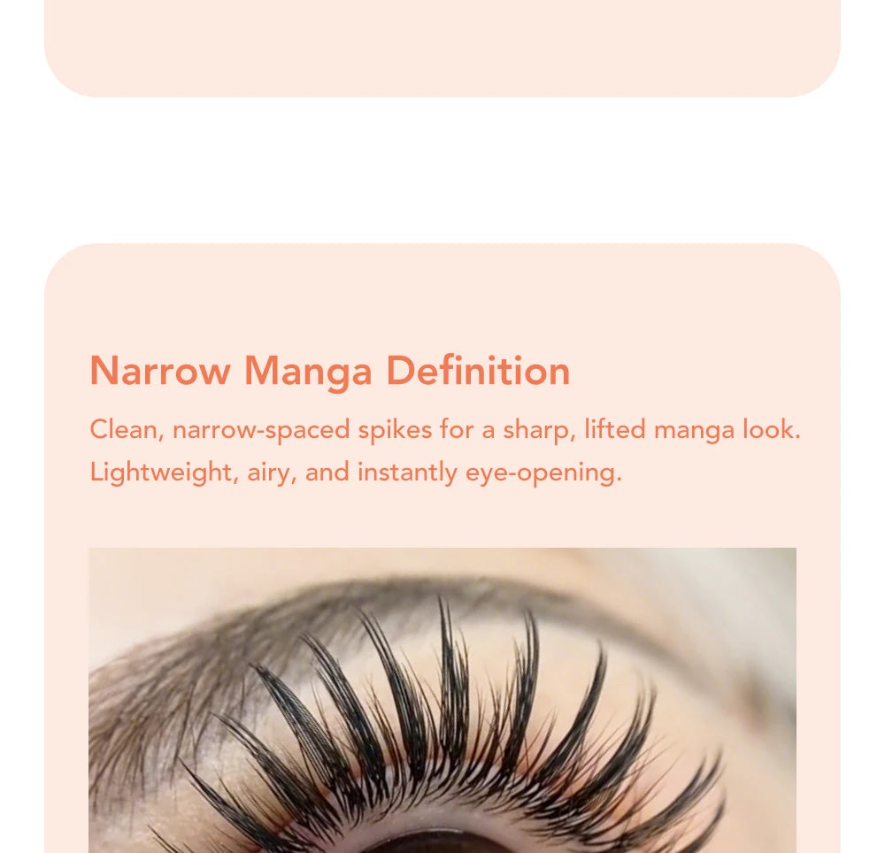 DIYDAY Narrow Anime Spire Lashes Premade Fans for Eyelash Extension Comic Spike False Mink Lashes Daily Natural Makeup Tool
