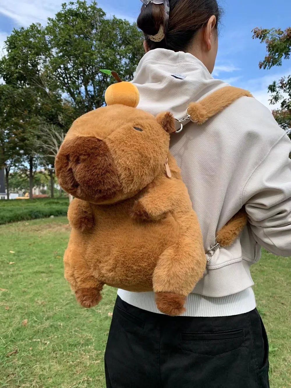 Capybara Plush Backpack Kawaii Fashion Plushie Doll Fur Pendant Children's Shoulder Bag Mini Knapsack Bags Gifts For Girlfriend
