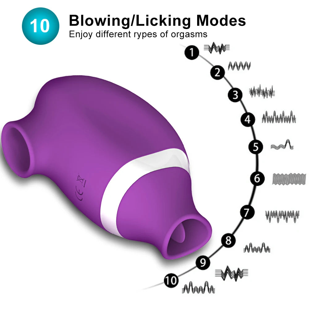 2 in 1 Tongue Licking Clit Sucker Vibrator Female for Women G-Spot Sucking Double Stimulation Nipples Massagers Sex Toy Adult