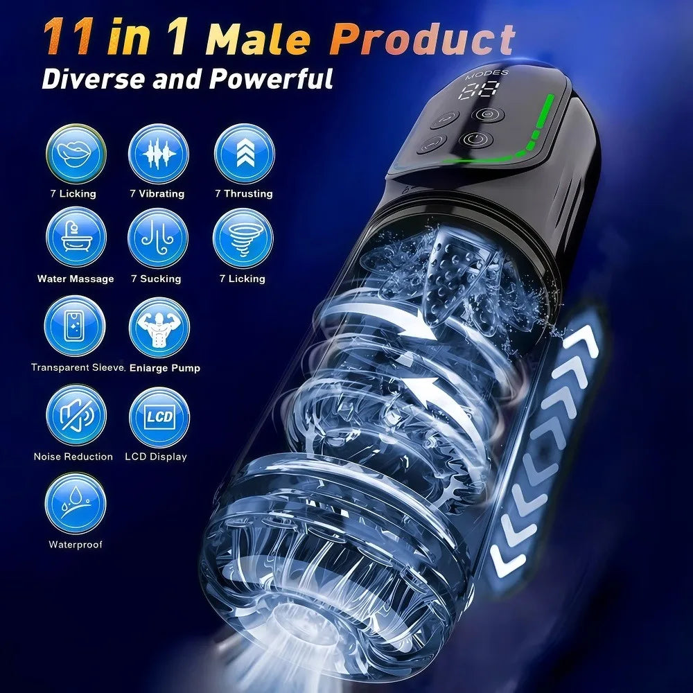 Telescopic Rotation Masturbator Cup Vagina Masturbation Blowjob Adults Sex Toys for Men Male Piston Automatic Mastubator