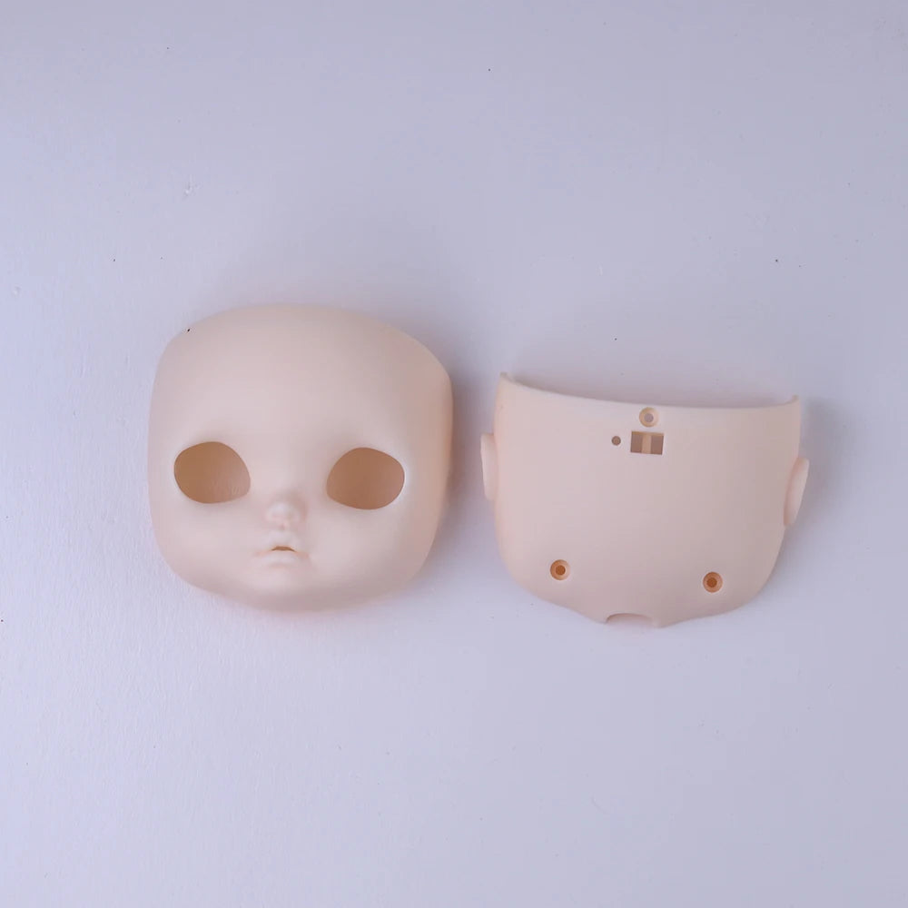 Blyth 1/6 doll hand drawn makeup face shell Blank Makeup DIY frosted face handmade