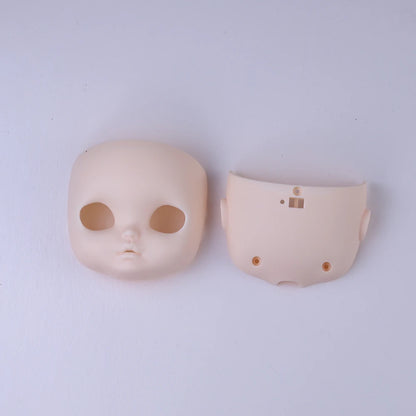 Blyth 1/6 doll hand drawn makeup face shell Blank Makeup DIY frosted face handmade