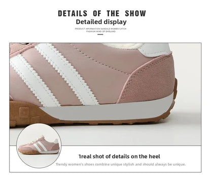 Adidas Women's Retro Sport Shoes Comfortable Flat Bottom Casual Shoes Soft Sole Unisex Spring Summer New Style Dequn Shoes