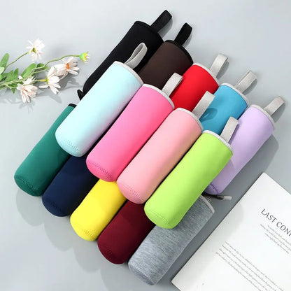 500ml Portable Neoprene Vacuum Cup Sleeve Water Bottle Cover Insulator Sleeve Bag Glass Bottle Case Pouch Sport Accessories
