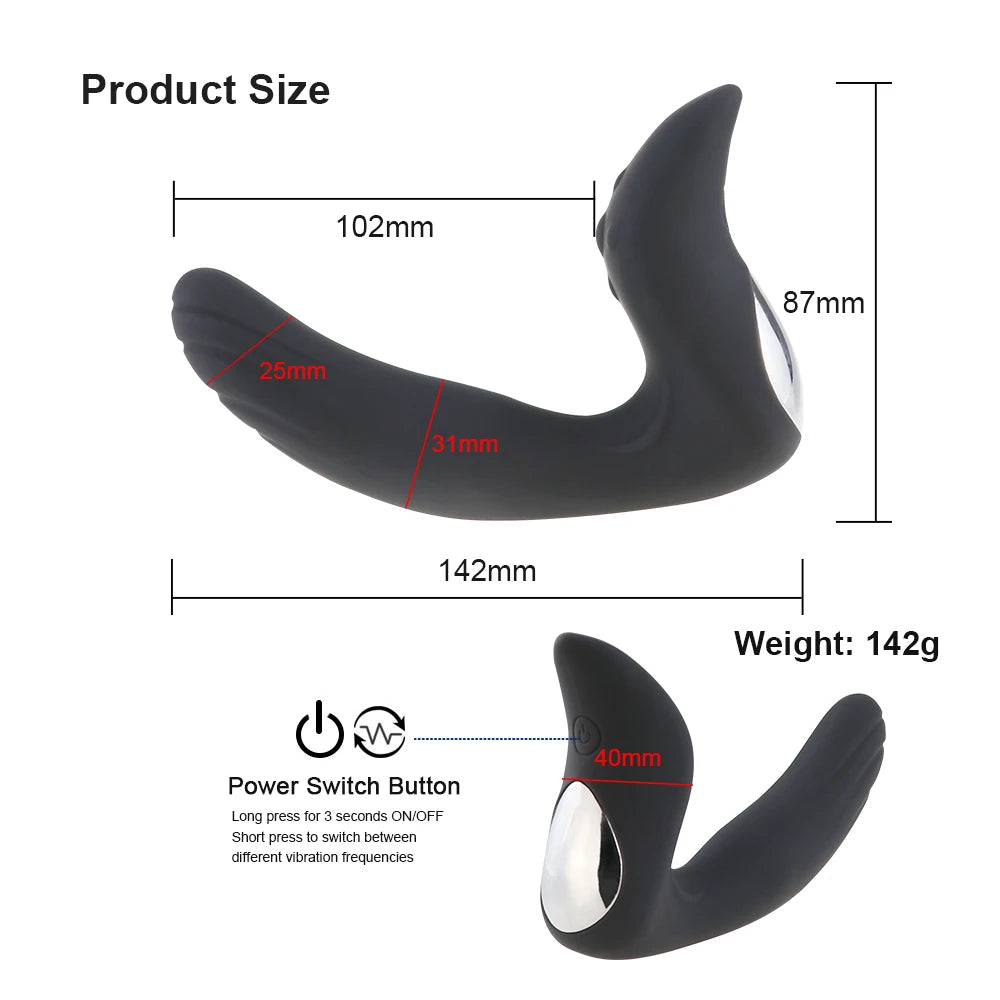 Vibrating Prostate Massage Dildo Vibrator Anal Plug Powerful Motors 10 Stimulation Patterns Butt Plug Silicone Sex Toys for Men